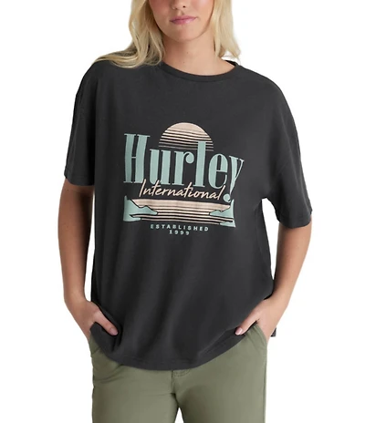 Hurley Racquet Graphic Short-Sleeve Boyfriend T-Shirt