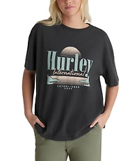 Hurley Racquet Graphic Short-Sleeve Boyfriend T-Shirt