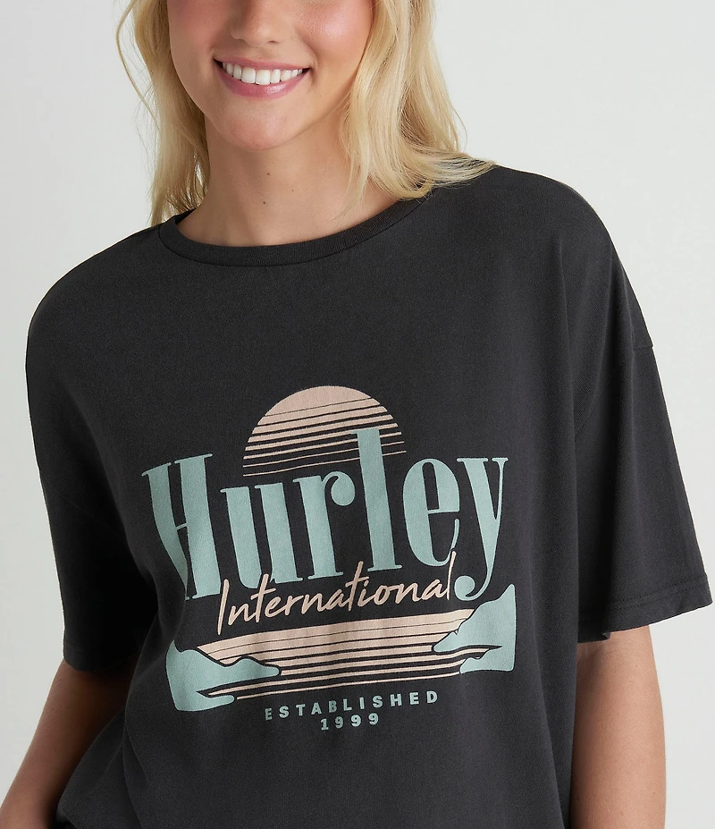 Hurley Racquet Graphic Short-Sleeve Boyfriend T-Shirt