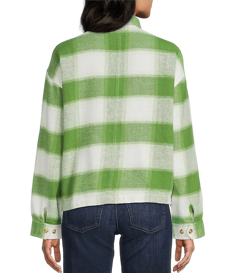Hurley Roam Long Sleeve Plaid Flannel Boxy Shirt