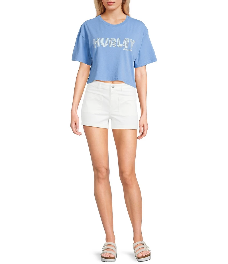 Hurley Rollers Short Sleeve Boxy Cropped T-Shirt