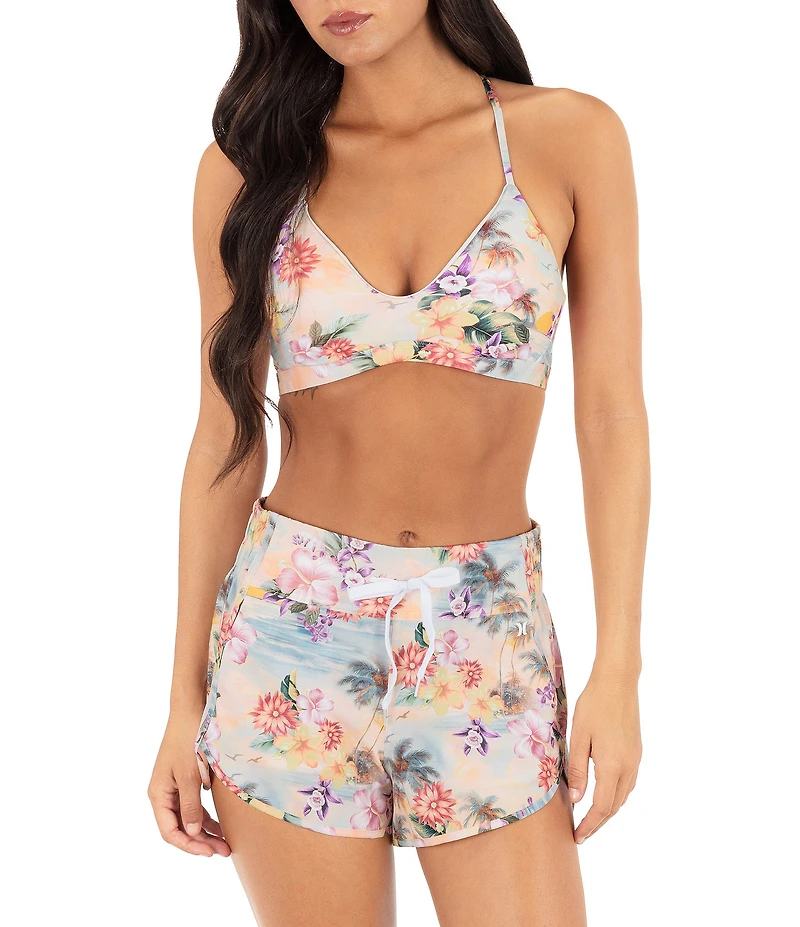 Hurley Scenic Sunset Floral Boardshort Swim Cover-Up