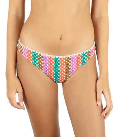 Hurley Stripe Crochet Scrunch Hipster Swim Bottom