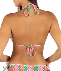 Hurley Stripe Crochet Scrunch Triangle Swim Top