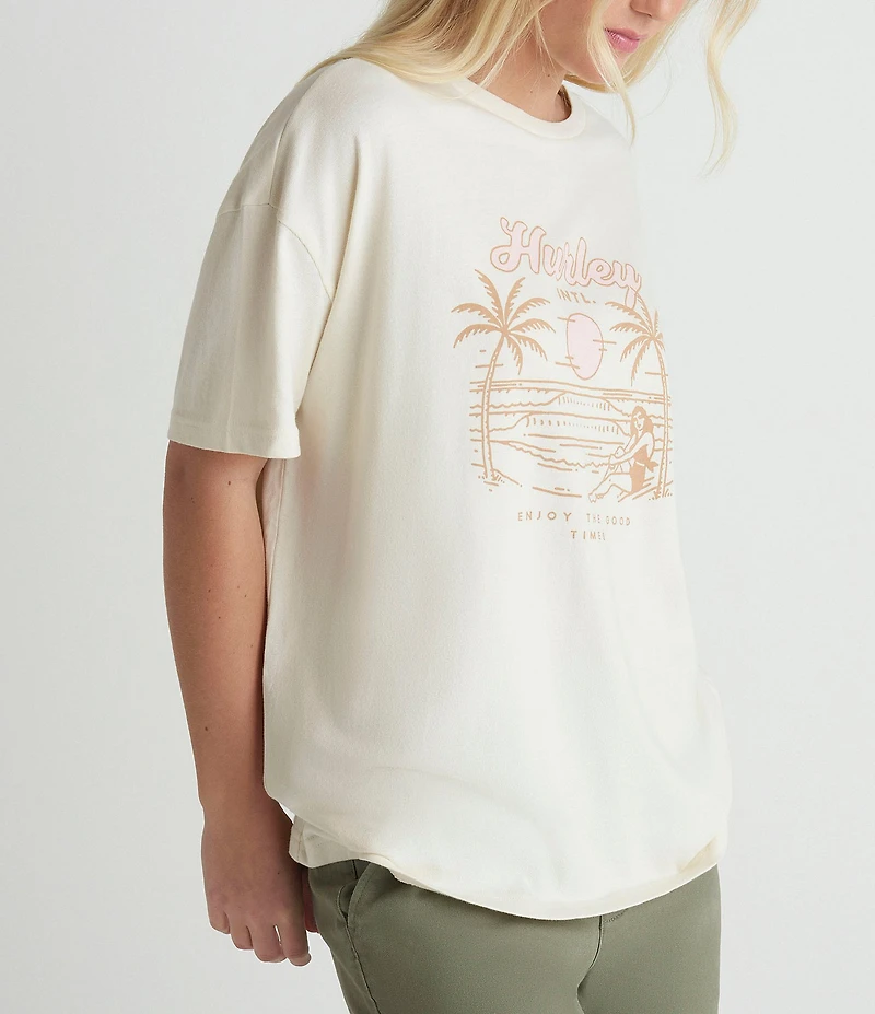 Hurley Sunshine Graphic Coast Short-Sleeve Boyfriend T-Shirt