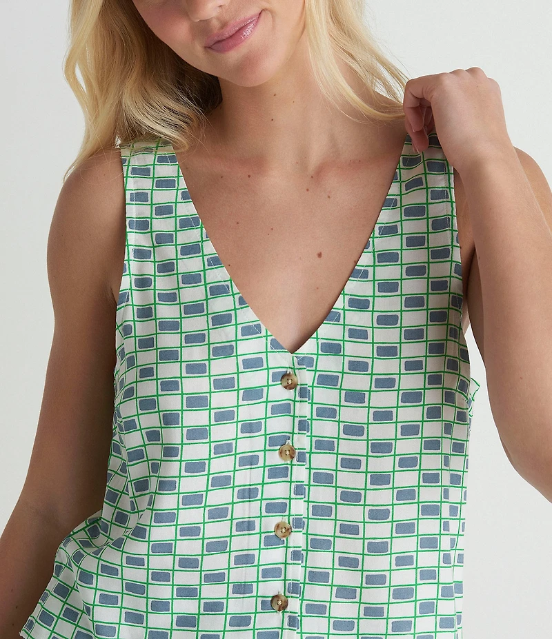 Hurley Venice Geometric-Printed Sleeveless Vest Top