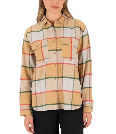 Hurley Wander Long Sleeve Plaid Yarn Dyed Flannel Woven Shirt