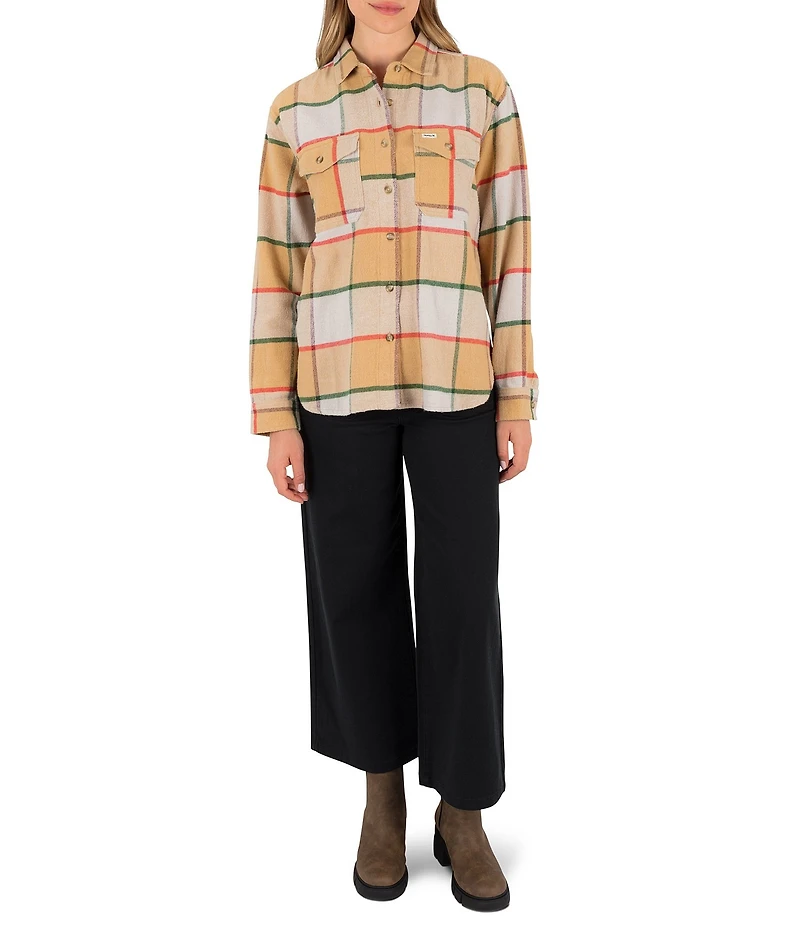 Hurley Wander Long Sleeve Plaid Yarn Dyed Flannel Woven Shirt