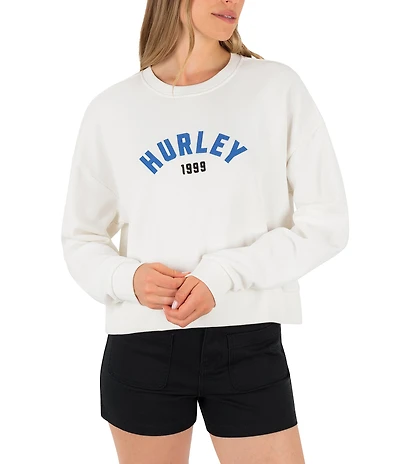 Hurley Worthy Long Sleeve Boxy French Terry Sweatshirt