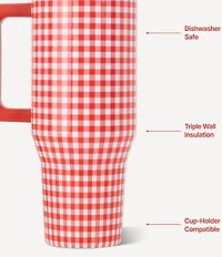 HYDROJUG Summer Picnic Flip Straw Traveler, 40oz