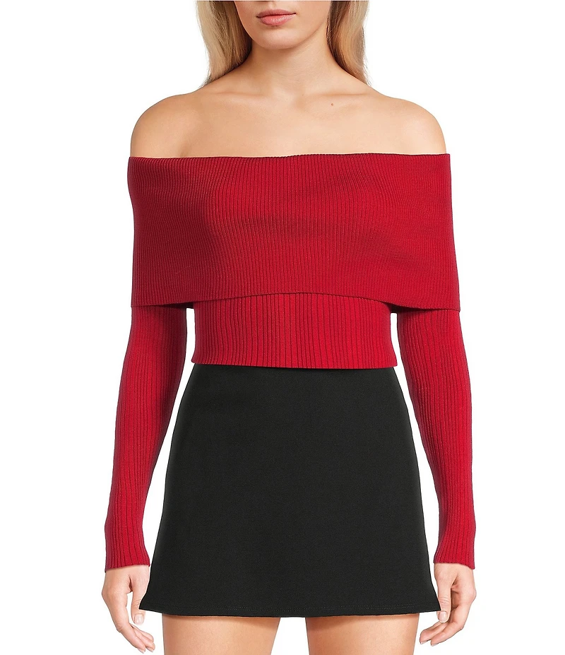 I.N. San Francisco Off-The-Shoulder Marilyn Long Sleeve Sweater