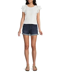 I.N San Francisco Crewneck Flutter Sleeve Sweater