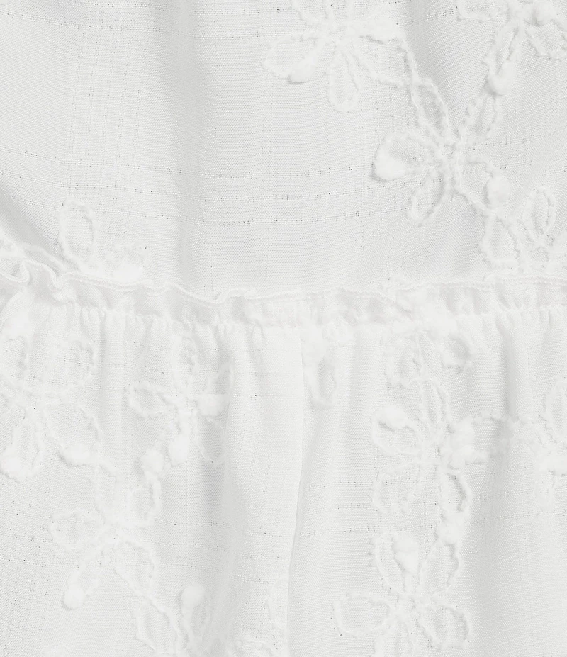 I.N San Francisco Embroidered Deep V-Neck Baby Doll Hankerchief Top