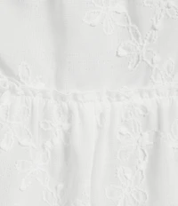 I.N San Francisco Embroidered Deep V-Neck Baby Doll Hankerchief Top