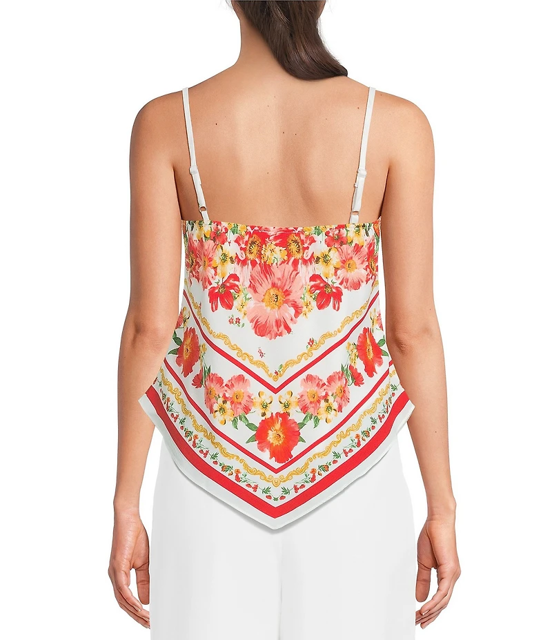 I.N, San Francisco Floral Printed Cami Scarf Top