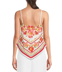 I.N, San Francisco Floral Printed Cami Scarf Top
