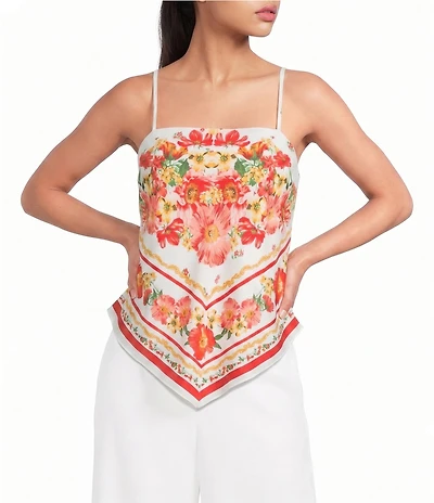 I.N, San Francisco Floral Printed Cami Scarf Top