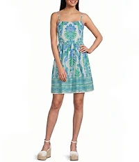 I.N San Francisco Floral Printed Square Neck Baby Doll Dress