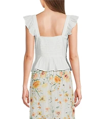 I.N San Francisco Flutter Sleeve Peplum Top