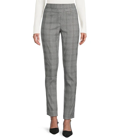 I.N. San Francisco Plaid Mid Rise Skinny Pull On Pants