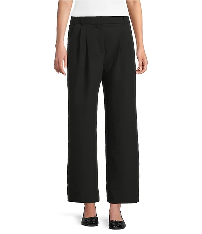 I.N San Francisco Pleated Mid Rise Wide Leg Tailored Twill Pants