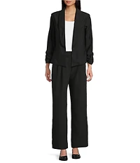 I.N San Francisco Pleated Mid Rise Wide Leg Tailored Twill Pants