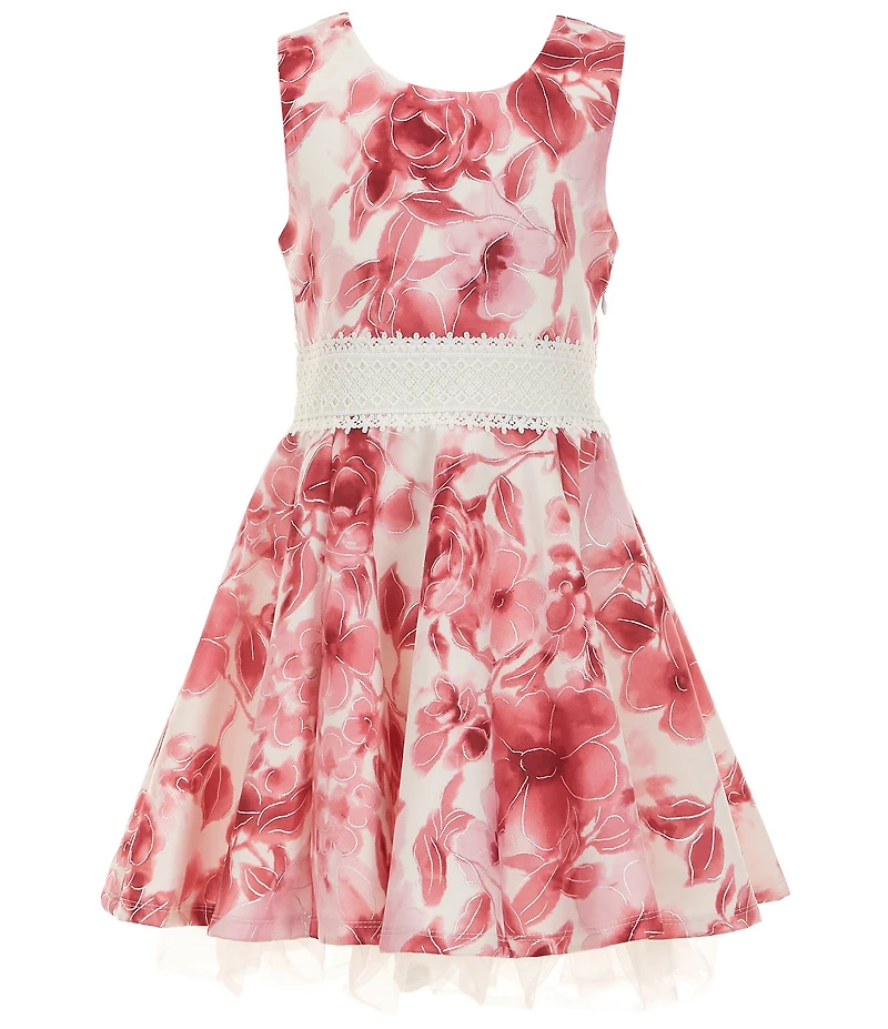 I.N. Girl Big Girls Long-Sleeve Solid Shrug & Sleeveless Floral-Printed Fit-And-Flare Dress Set