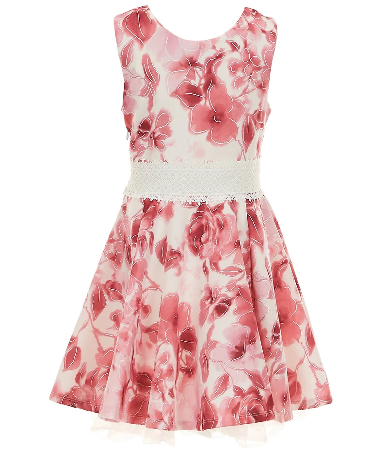 I.N. Girl Big Girls Long-Sleeve Solid Shrug & Sleeveless Floral-Printed Fit-And-Flare Dress Set