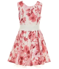 I.N. Girl Big Girls Long-Sleeve Solid Shrug & Sleeveless Floral-Printed Fit-And-Flare Dress Set