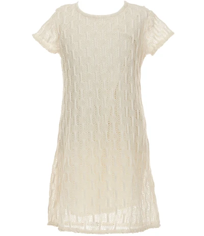 I.N. Girl Big Girls Short Sleeve Crochet Knit Dress