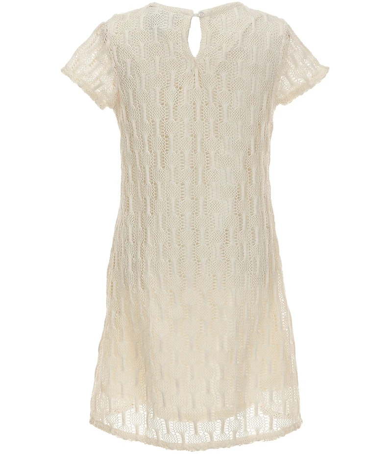 I.N. Girl Big Girls Short Sleeve Crochet Knit Dress