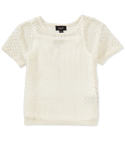 I.N. Girl Big Girls Short-Sleeve Patterned Sweater & Sleeveless Solid Tank Top Set