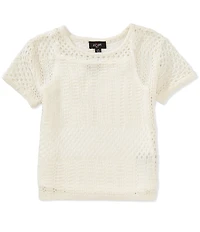 I.N. Girl Big Girls Short-Sleeve Patterned Sweater & Sleeveless Solid Tank Top Set