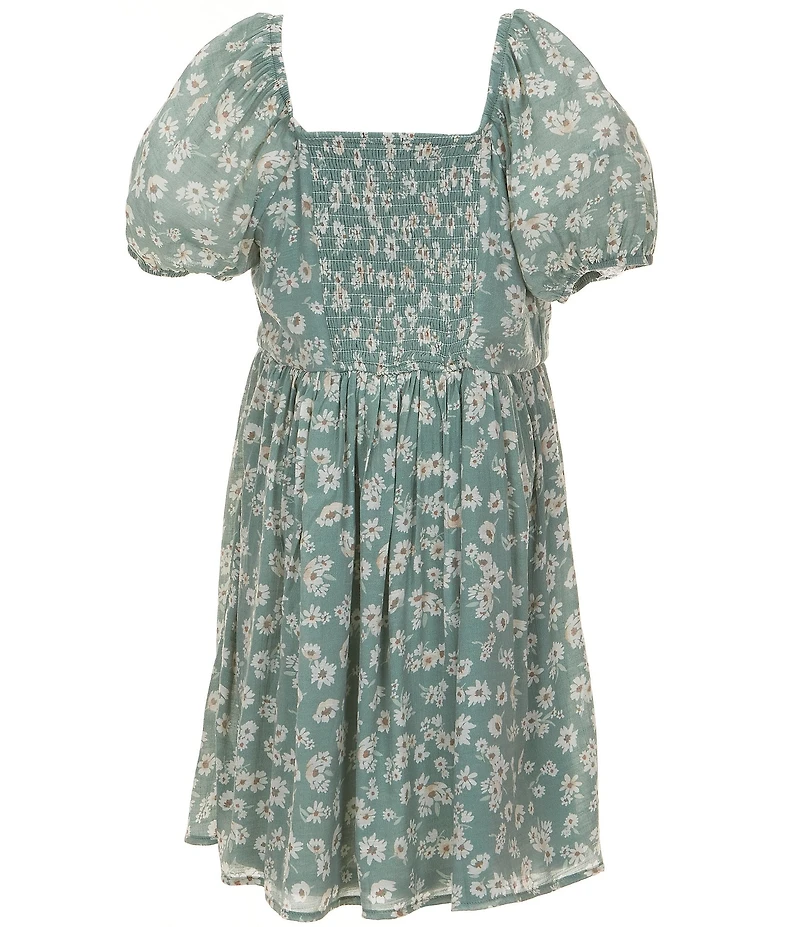 I.N. Girl Big Girls Western Vest & Short Sleeve Floral Print Fit & Flare Dress Set