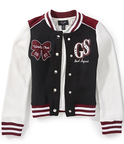 I.N. Girl Big Girls Long Sleeve Color Block Bomber Jacket & Short Sleeve Solid T-Shirt Set