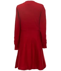 I.N. Girl Big Girls Long-Sleeve Sequin-Embellished-Bow-Motif Sweater Dress