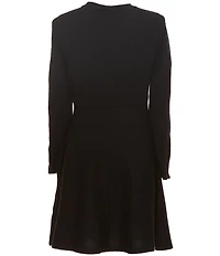 I.N. Girl Big Girls Long-Sleeve Sequin-Embellished-Bow-Motif Sweater Dress