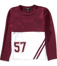 I.N. Girl Big Girls Long-Sleeve Solid Cropped Popover Top & Sleeveless Numeral #double;57#double; Camisole Set