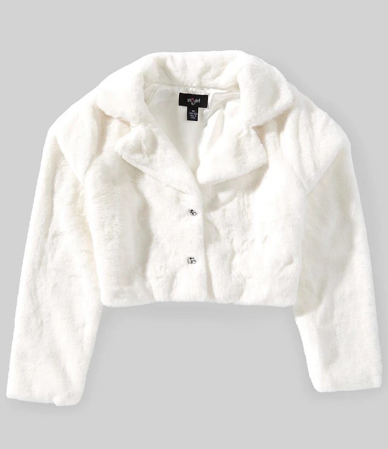 I.N. Girl Big Girls Long-Sleeve Solid Faux-Fur Jacket