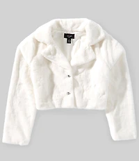 I.N. Girl Big Girls Long-Sleeve Solid Faux-Fur Jacket