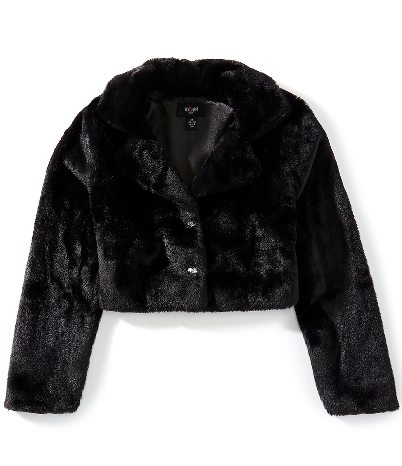I.N. Girl Big Girls Long-Sleeve Solid Faux-Fur Jacket