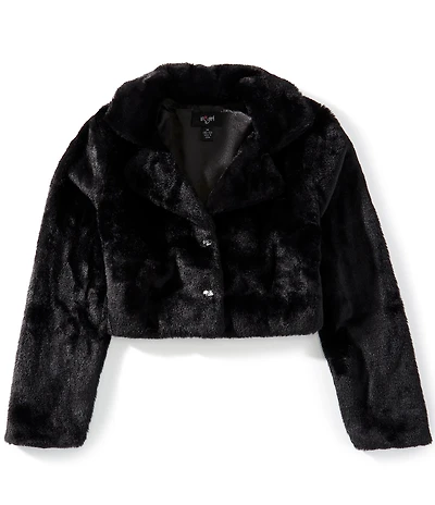 I.N. Girl Big Girls Long-Sleeve Solid Faux-Fur Jacket