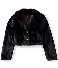 I.N. Girl Big Girls Long-Sleeve Solid Faux-Fur Jacket
