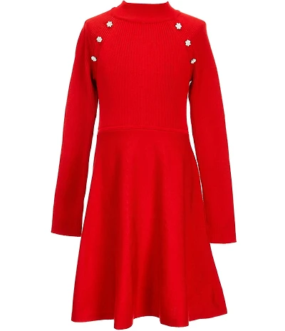 I.N. Girl Big Girls Raglan-Sleeve Rib-Knit Fit-And-Flare Dress
