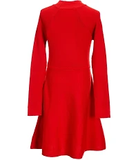 I.N. Girl Big Girls Raglan-Sleeve Rib-Knit Fit-And-Flare Dress