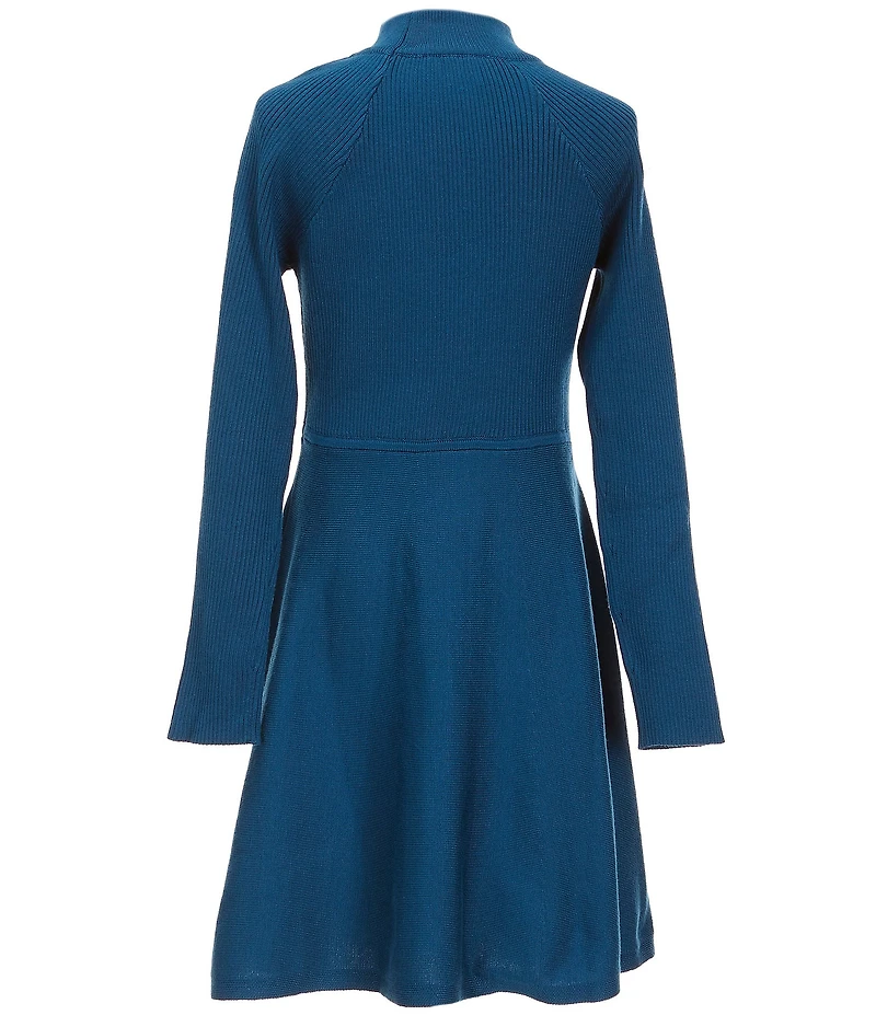 I.N. Girl Big Girls Raglan-Sleeve Rib-Knit Fit-And-Flare Dress
