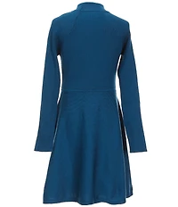 I.N. Girl Big Girls Raglan-Sleeve Rib-Knit Fit-And-Flare Dress