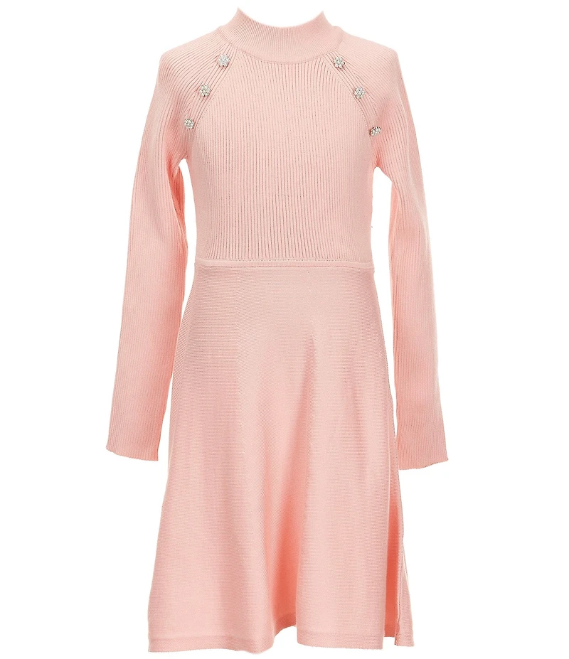 I.N. Girl Big Girls Raglan-Sleeve Rib-Knit Fit-And-Flare Dress
