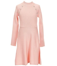 I.N. Girl Big Girls Raglan-Sleeve Rib-Knit Fit-And-Flare Dress