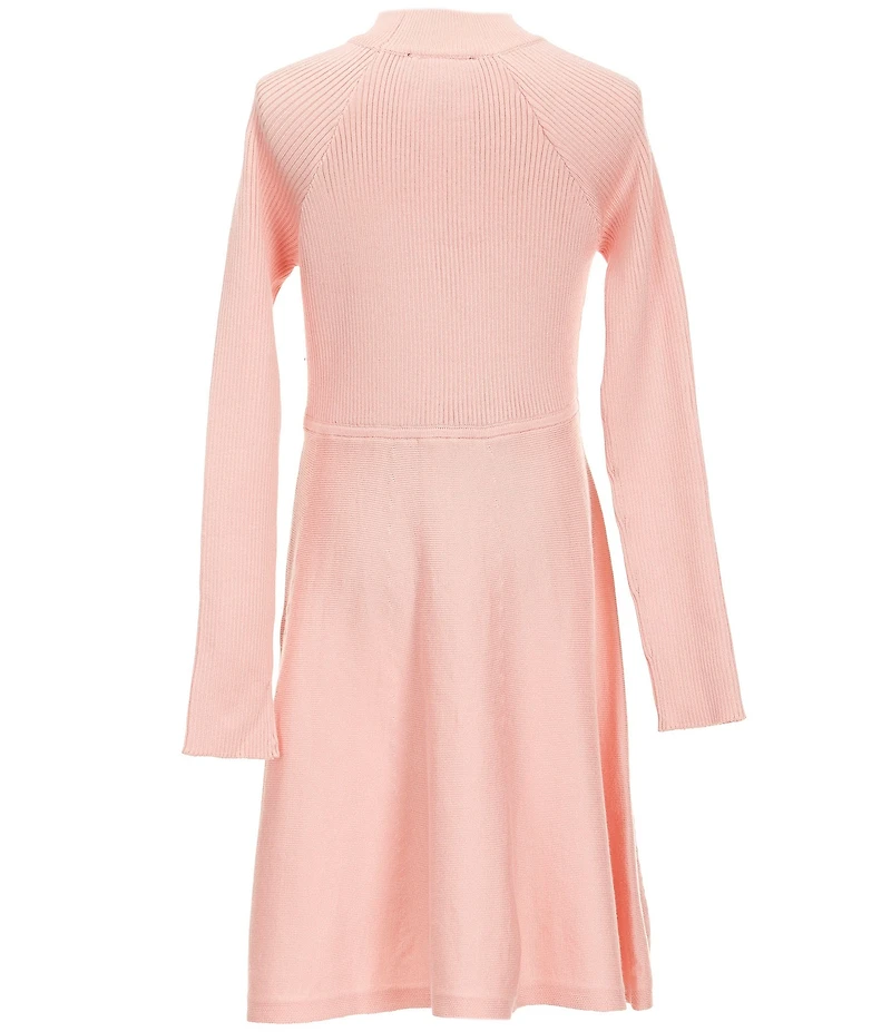 I.N. Girl Big Girls Raglan-Sleeve Rib-Knit Fit-And-Flare Dress